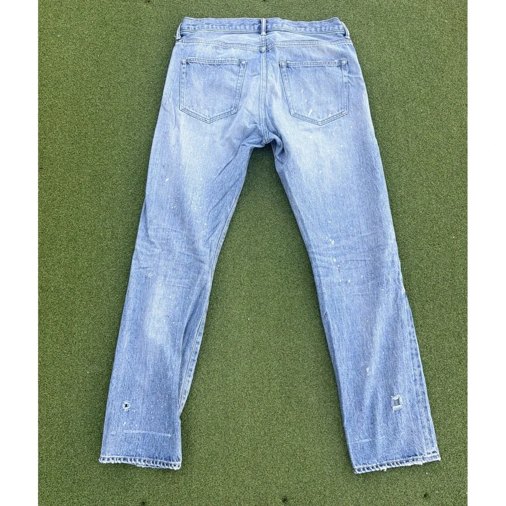 John Elliott Selvedge Splatter Paint Distressed Jeans  Size 32x32 Made in Japan